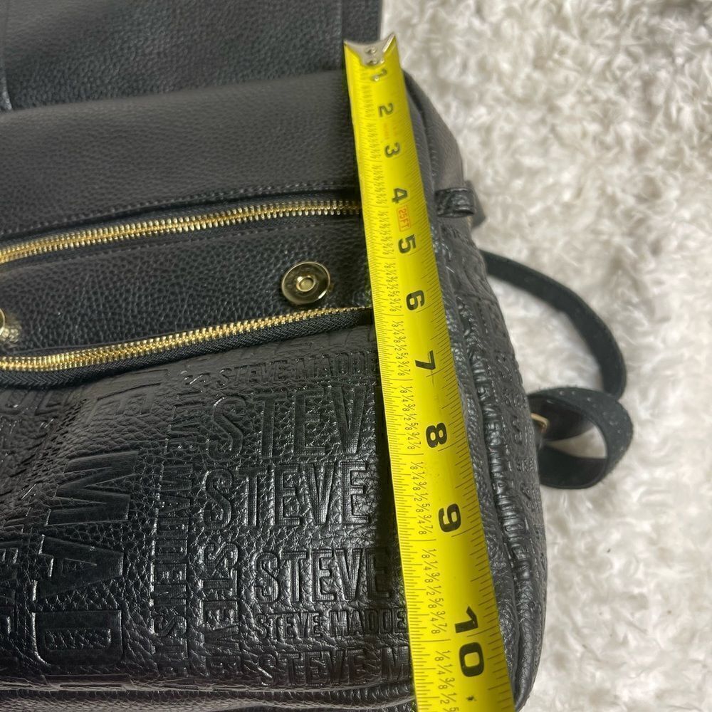 Steve Madden Black synthetic embossed small backpack gold tone hardwares. - Picture 8 of 16